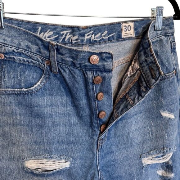 Free People- We The Free- Blossom Rigid Button Fly Skinny Jeans Cropped, Size 30 - Picture 3 of 15